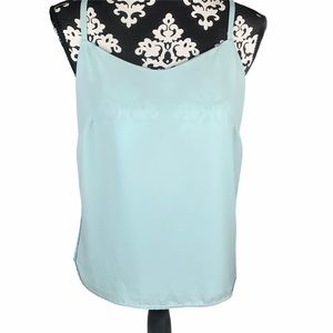 LOFT Tank Top Racerback Cami Light Blue Petite